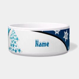 Personlig Blue Snowflake Pet Bowl