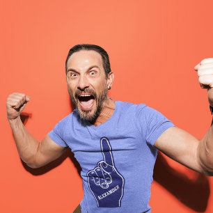 Personlig Blue Sports Foam Finger T Shirt