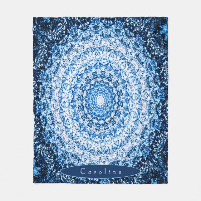 Personlig Blue Stone Mandala Fleecefilt (Framsidan)