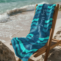 Personlig Blue Stripe Beach Towel