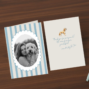 Personlig Blue Stripe Pet Photo Golden Doodle Tack Kort