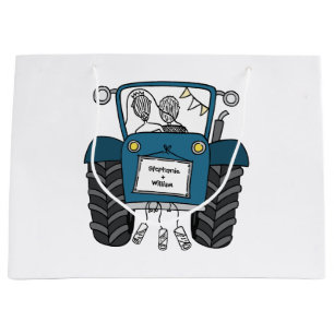 Personlig Blue Tractor Landsbyggsbröllop Gift Bag