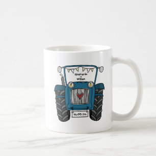 Personlig Blue Tractor Landsbyggsbröllop Gift Kaffemugg