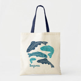 Personlig Blue Trout Fish Graphic Tygkasse
