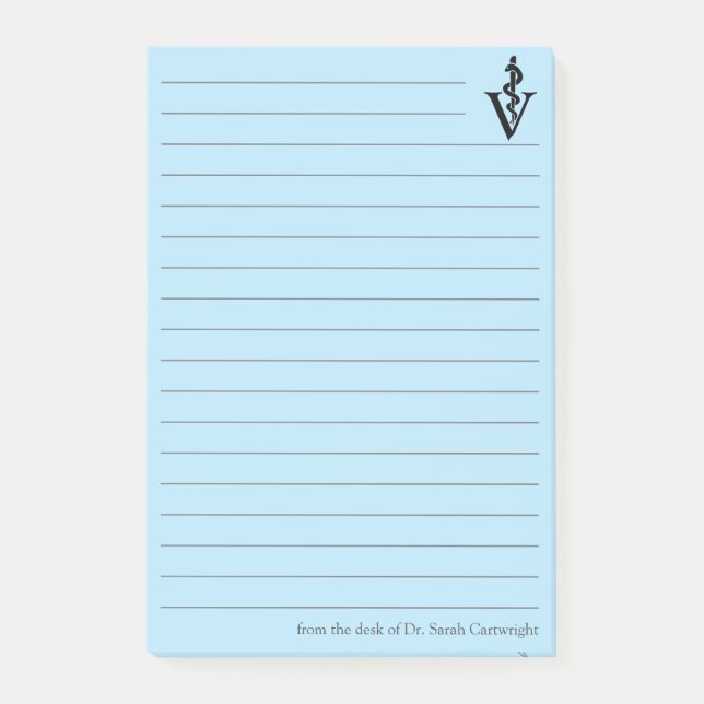 Personlig Blue Veterinarian Office Veterinaire Post-it Block (Framsida)