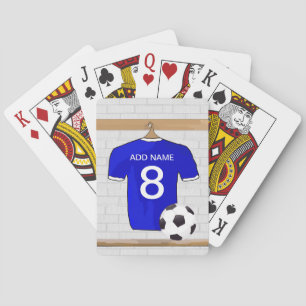 Personlig Blue White Football Ocer Jersey Casinokort
