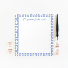 Personlig Blue & White Grekiska Nyckel Anteckningsblock
