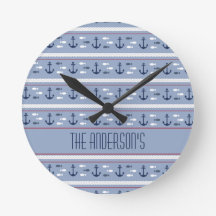 Personlig Blue White Nautical Anchors