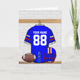 Personlig Blue White Red Football Jersey Kort