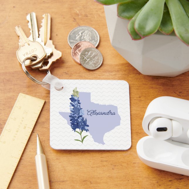 Personlig Bluebonnet Texas Keychain Nyckelring (Skrivbord)