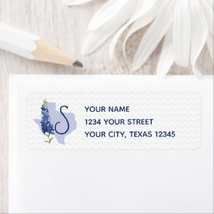 Personlig Bluebonnet Texas Returadress Etikett