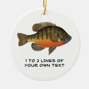 Personlig Bluegill, Bream Julgransprydnad Keramik