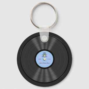 Personlig Bluegräs Vinyl Record Nyckelring