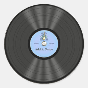 Personlig Bluegräs Vinyl Record Runt Klistermärke
