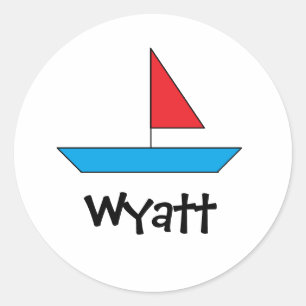 Personlig"Boat"-fästen Runt Klistermärke