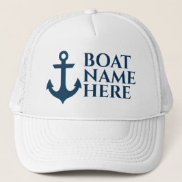 Personlig Boat Namn Hat for Boat Owners Keps