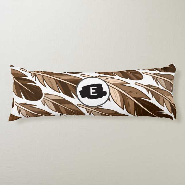 Personlig Body Pillow - Boho Monogram Brown Kroppskudde (Framsidan)