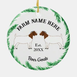 Personlig Boer Goat Farm Gräs WAN Julgransprydnad Keramik