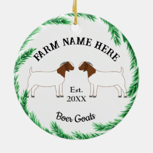Personlig Boer Goat Farm Gräs WAN Julgransprydnad Keramik