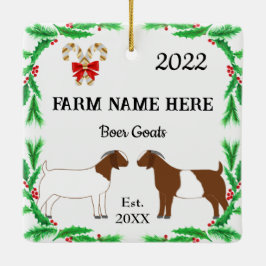 Personlig Boer Goat Farm jul #2 Julgransprydnad Keramik