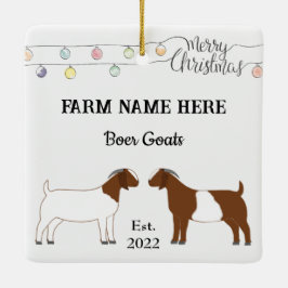 Personlig Boer Goat Farm Vit jul #2 Julgransprydnad Keramik