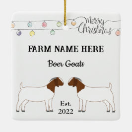 Personlig Boer Goat Farm White-jul Julgransprydnad Keramik