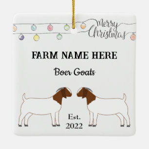 Personlig Boer Goat Farm White-jul Julgransprydnad Keramik