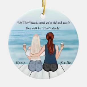 Personlig Bohemian Best Friend Anpassningsbar Gift Julgransprydnad Keramik