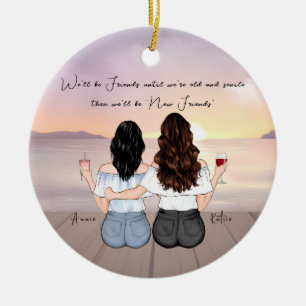 Personlig Bohemian Best Friend Anpassningsbar Gift Julgransprydnad Keramik