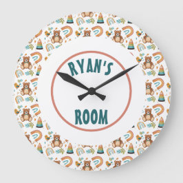 Personlig Boho Bear Clock Stor Klocka