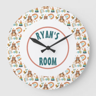 Personlig Boho Bear Clock Stor Klocka