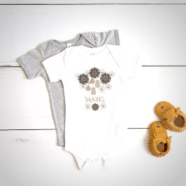 Personlig Boho Blommigt Girl Girl's Monogram T Shirt