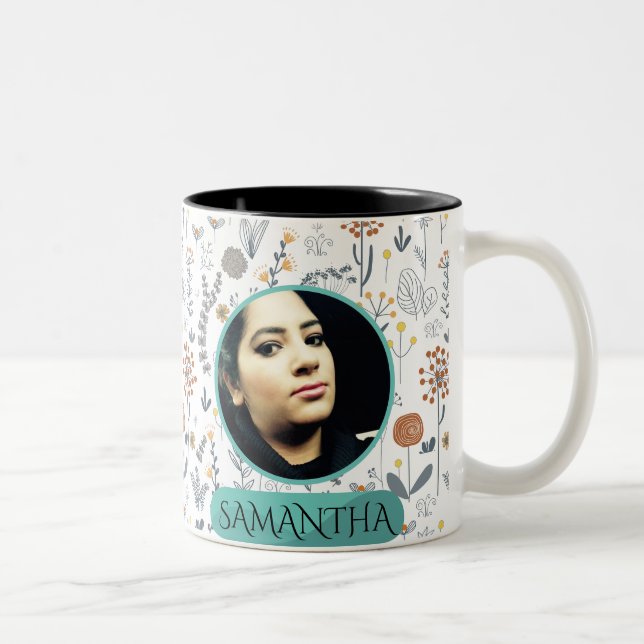 Personlig Boho blommigt Mors dag Mugg (Höger)