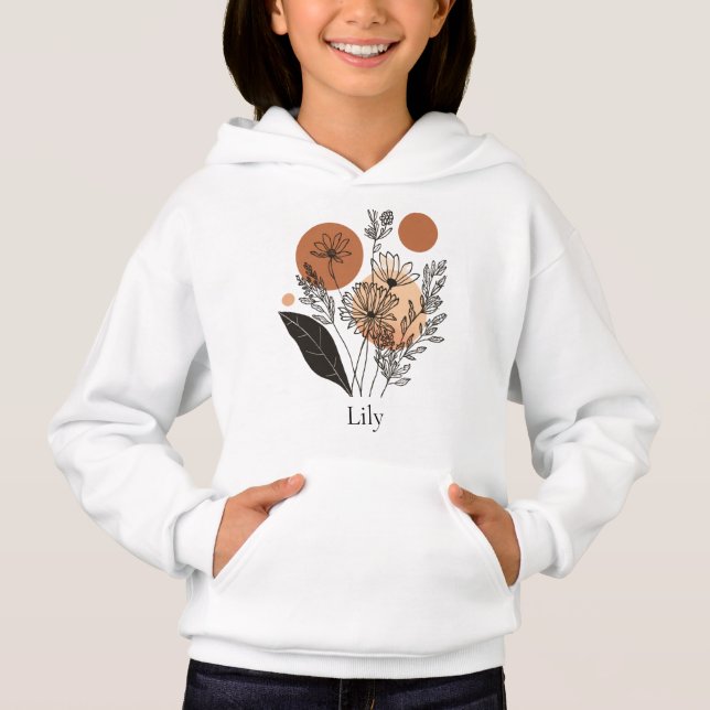Personlig Boho Botanisk Barnkapuschhona T Shirt (Framsida)