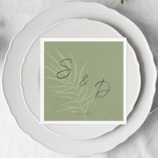 Personlig Boho Bröllop Pappersservett (Personalized Monogram Boho Napkins)