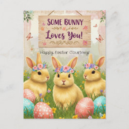 Personlig Boho Bunny Påsk vykort för flickor
