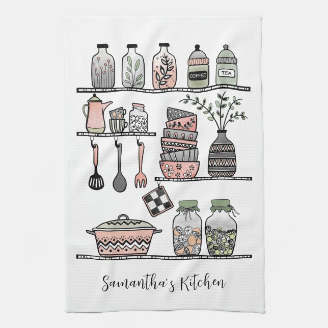 Personlig Boho Chic Gårdshusdekor  Kökshandduk (Vertikal)