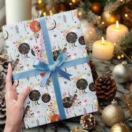 Personlig Boho Chic Jul Celestismönster Presentpapper