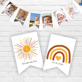 Personlig Boho första födelsedag månatligt foto Vimplar