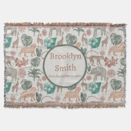 Personlig Boho Jungle Safari Filt