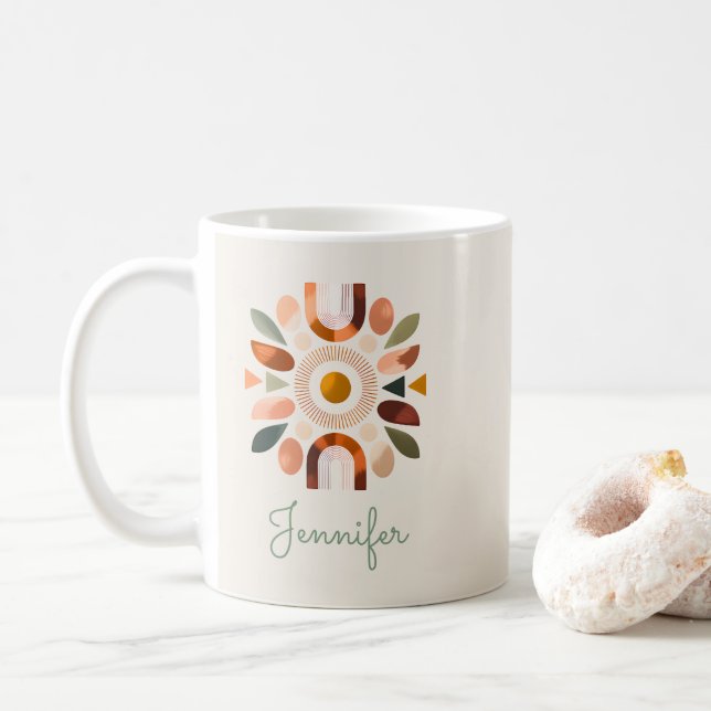 Personlig Boho-kaffemugg till mors dag Kaffemugg (Med munk)