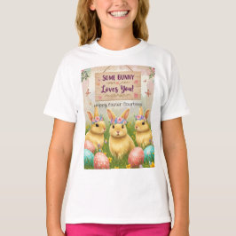 Personlig Boho Kanin Påsk för Flickor T Shirt