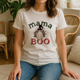 Personlig Boho Mamma Boo Cute Ghost Halloween T Shirt