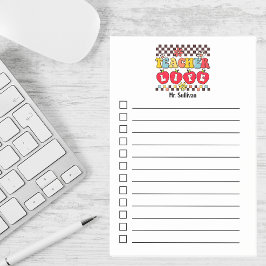 Personlig boho med checklista för lärarlivet post-it block