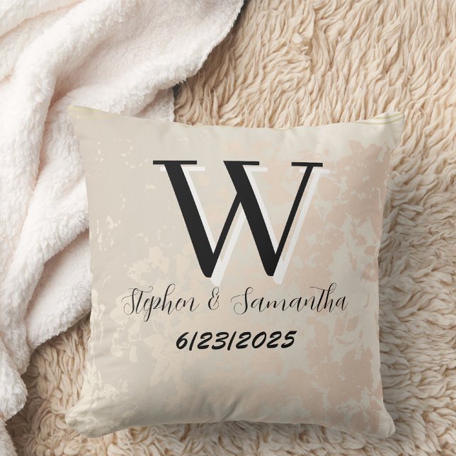 Personlig boho-monogram bröllopssouvenir kudde (Skapare uppladdad)