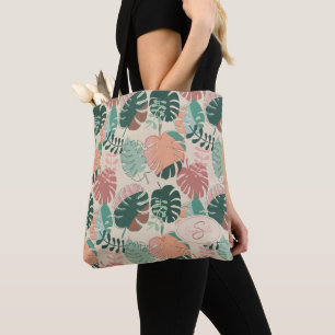 Personlig Boho Monstera Summer Tote Bag Tygkasse