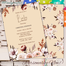 Personlig Boho Nature WildblomBaby Shower