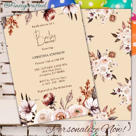 Personlig Boho Nature WildblomBaby Shower Inbjudningar