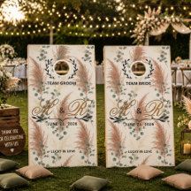 Personlig Boho Pampas Bröllopsmonogram