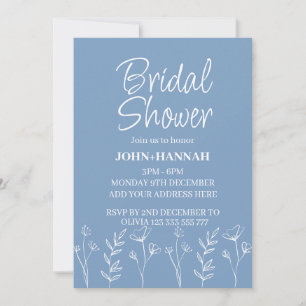 Personlig Boho Periwinkle Blommigt Möhippa Inbjudningar